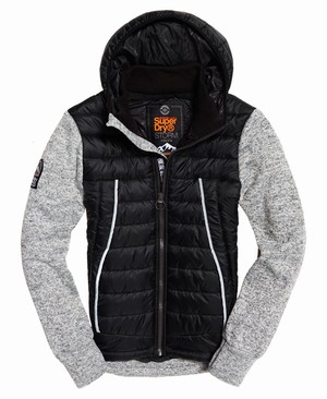 Superdry Storm Flash Hybrid Férfi Kapucnis Pulóver Világos Szürke | UTVEM3569